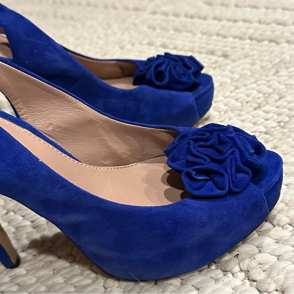 Vince Camuto Royal Blue Peep-Toe Heels - Picture 7 of 9